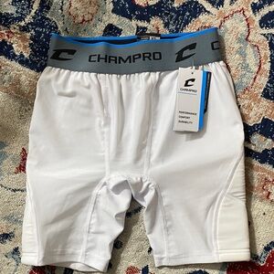 Champro Women’s Sliding Shorts White XS Compression Padded Athletic